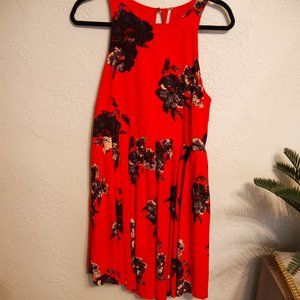 Racerback Pleated Dress with Pockets